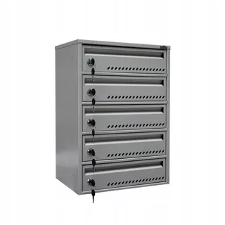 Poštová schránka pre 5 osôb 55.4 × 39 × 27 cm sivá C4 4SM ECO METALKAS