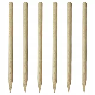 Plotové stĺpiky, 6 ks, drevo, 170 cm