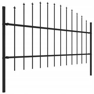 Pevný plotový panel s hrotmi, šírka: 1,7m, výška: 0,75-1m, oceľ, čierny