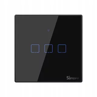 Sonoff T3EU3C-TX trojkanálový dotykový vypínač svetla tlačidlo spínač Wi-Fi 433 MHz RF čierna