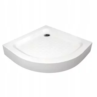 Sprchová vanička polkruhová 90 × 90 s polomerom R 55 a výškou 15 cm.