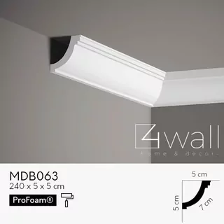 Biela stropná lišta MDB063