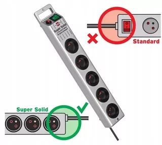 Brennenstuhl Super-Solid napájací panel s 5 zásuvkami
