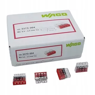 WAGO 2273-204 WIGO 4X0,5-25 Drôt 100ks