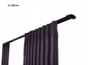 Závesná lišta dvojité čierne ZS2-200, 200 cm