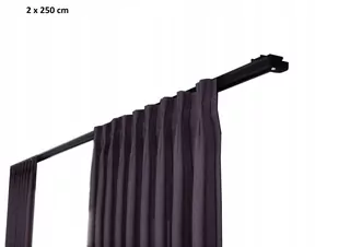Závesná lišta dvojité čierne ZS2-250, 250 cm