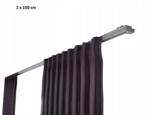Závesná lišta dvojité šedá ZS2-150, 150 cm