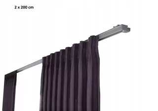 Závesná lišta dvojité šedá ZS2-200, 200 cm