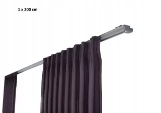 Závesná lišta, jednoduchá sivá ZS-200, 200 cm