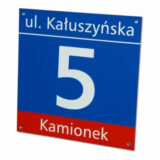 Číslo na dom - Adresa tabuľka Domov číslo 50 × 50 cm ALU vzory