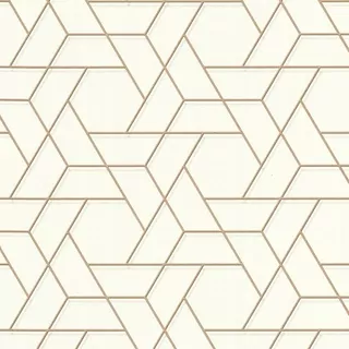 Fototapeta - Tapeta Biely a zlatý geometrický vzor 3D efekt
