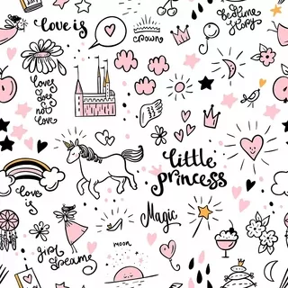 Fototapeta - Detské tapety Princess Unicorn Titulky