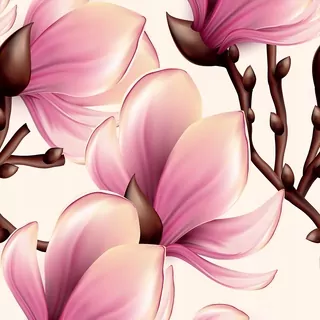 Fototapeta - Tapety Roll Flowers Magnolie 0.5 × 10m B-B-0314-J-A