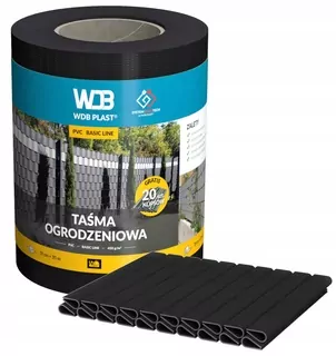 Plotová páska 19cm x 35mb čierna - WDB PLAST + 20 klipov ZADARMO