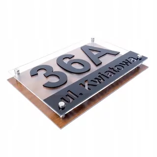 Číslo na dom - Address Label Tabuľka 3D 40 × 30 WOOD RD