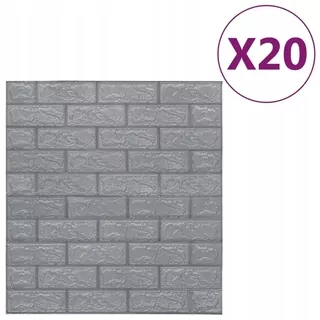 VidaXL 3D panely s imitáciou tehál, samolepiace, 20 ks, antracitové