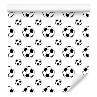 Tapeta ŠPORT Čierny a biely futbal pre deti