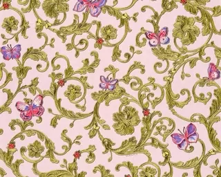 Tapeta z kolekcie Versace, vzor ornament, motýle.