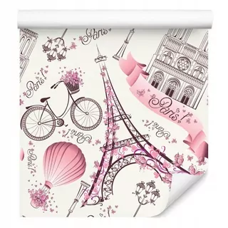Tapeta pre dievčatá Eiffelova veža Paríž bicykle