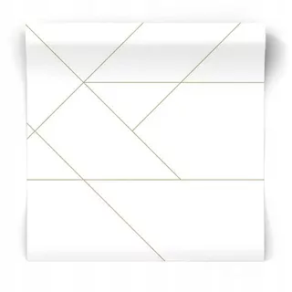 Geometrická 3D tapeta v zlatých líniách flizelina