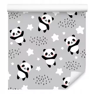 Tapeta panda medvede hviezdy kvapky detská izba