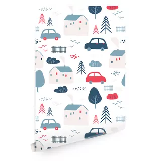 Fototapeta - Scandinavian tapety Chaty vozy T0357