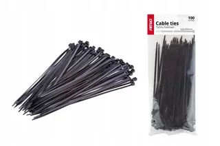 8x Pásky na káblové pásky čierne 2,5 × 150 mm - 100ks