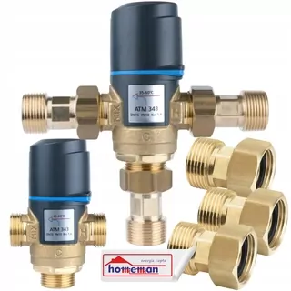 Afriso guľový ventil 3/4'' 1234310 + 3× Polsrubunek 3/4 palca 3/4x3/4 rovná mosadz