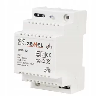 Transformátor na koľajnicu alebo povrchovú montáž 12/230 V AC 15VA