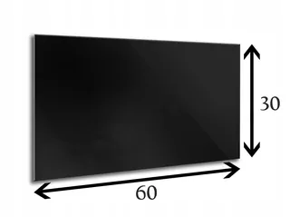 Sklenený panel 60 x 30 x 4 mm, tvrdené sklo, leštená čierna