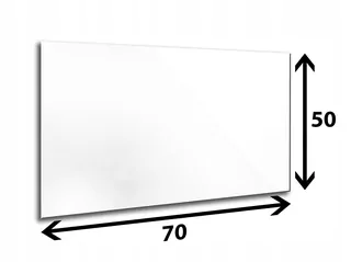 Sklenený panel 70 x 50 x 6 mm, tvrdené sklo, leštená biela