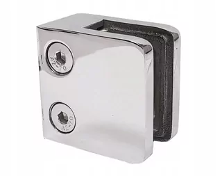 Držiak na sklo 45 × 45 pre plochý povrch INOX nerezová oceľ AISI 304 LEŠTENIE