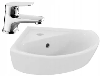 Oválne nástenné umývadlo Ideal Standard SEVAFRESH E407001 + chrómová stojanková umývadlová batéria Reihe TOP