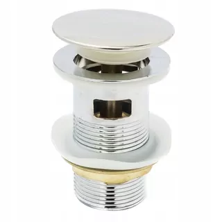 Zátka s automatickým prepadom, click-clack okrúhle Aquaparts, strieborná