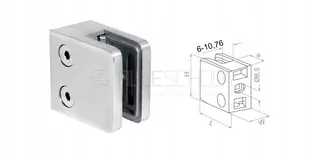 Spona rukoväť pre sklo plechu 45 × 45 nerez