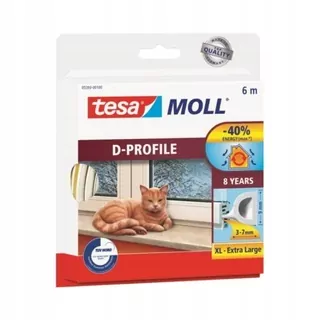 Tesnenie Tesa profil D biela 6 mb
