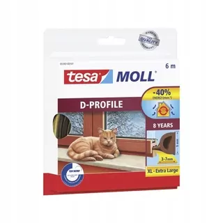 Tesnenie pre dvere a okná MOLL Profil D 6 m hnedá TESA