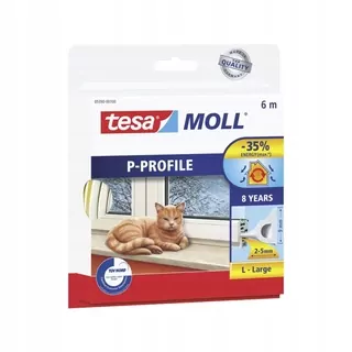 Tesnenie na dvere a okná MOLL Profil P 6 m biela TESA