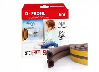 Tesnenie pre okná dverí, profil D 30m hnedá