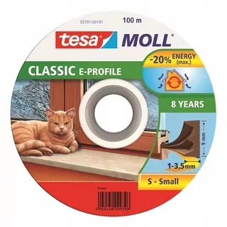 Samolepiaca tesniaca páska na okná a dvere tesamoll® PROFIL E 100m x 9mm hnedá