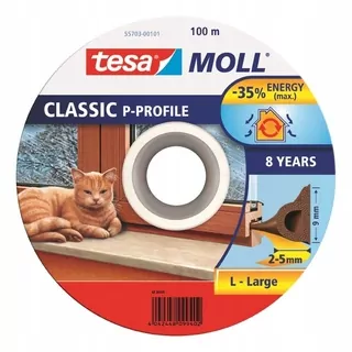 Samolepiaca tesniaca páska na okná a dvere tesamoll® PROFIL P 100 m x 9 mm, hnedá