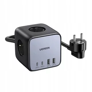 Ugreen CD268 napájací kábel 65 W USB-A USB-C 3x AC zásuvka čierna