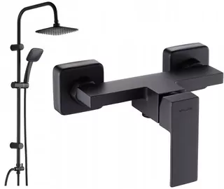 Sprchová batéria Valvex ARS Black čierna + sprchový set Kuchinox ONDO na omietku