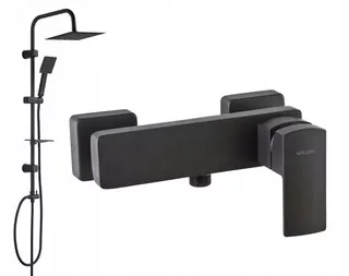 Sprchová batéria Valvex ENZO BLACK čierna + sprchový set Laveo Drop na omietku