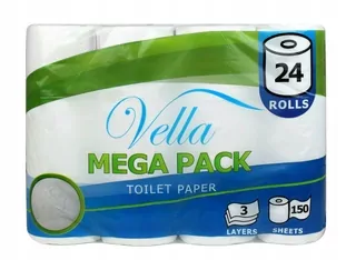 VELLA toaletný papier neparfumovaný 24 ks.