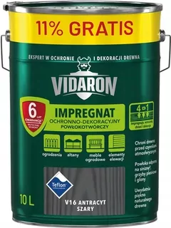 VIDARON Ochranná impregnácia antracit sivá V16 10L