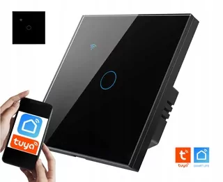 Spínač skla wifi spínač svetla čierny jednoduchý tuya smart FI60