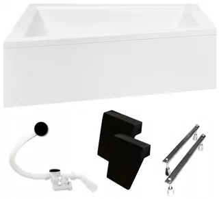 Asymetrická akrylátová vaňa Besco Intima s bočným odtokom 180 x 125 cm + 3 ďalšie produkty