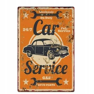 Vintage Garage Metal plate - garáž, oprava