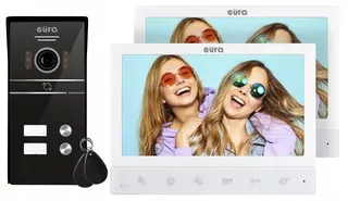 VIDEOINTERFON EURA VDP-80C5 dvojdomový biely RFID